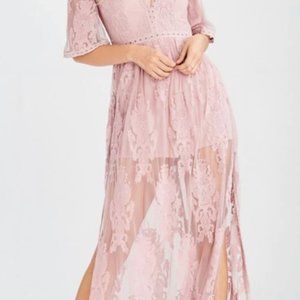 As You Wish Embroidered Maxi Dress in Mauve